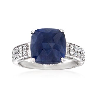 Ross-Simons Sapphire and. White Topaz Ring in Sterling Silver