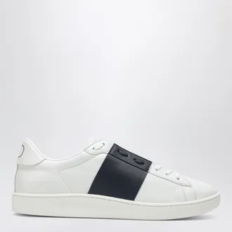 Valentino Garavani Sneaker Open Royco in vitello nappato bianco/marine