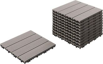 Beliani Beliani - Suelo De Exterior De Compuesto Wpc Baldosas Resistentes A La Intemperie Gris Ateleta