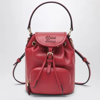 Miu Miu Small red leather backpack