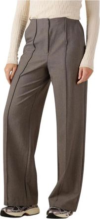 Y.A.S Y.a.s, Broeken, Dames, Grijs, L, Polyester, Grijze Stijlvolle Pantalon voor Herfst/Winter