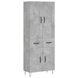 Berkfield Home Highboard Concrete Grey 69.5x34x180 cm Engineered Wood