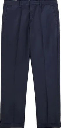 Fay Tailored Slim Fit Blue Cuffed Pants