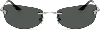Versace rectangle-frame sunglasses - men - Metal - 60 - Silver