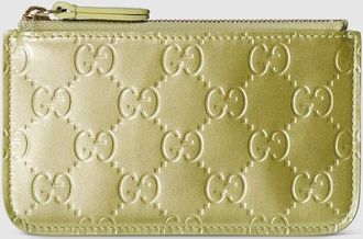 Gucci GG Emblem Key Pouch, Green, Leather