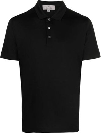 Canali Zwart Poloshirt Klassieke Stijl - Heren - Polos - Zwart - S - Tops