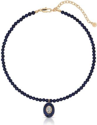 Ettika Beaded Pendant Necklace in Lapis at Nordstrom