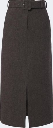 Self Portrait Wool and cashmere-blend midi skirt