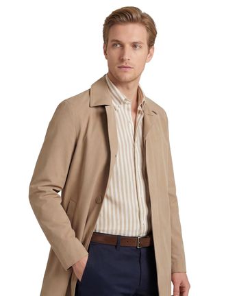 People of Shibuya mantel jas People of Shibuya Toshiro camel polyester lang