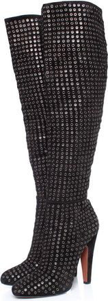 Alaia Alaia Zwarte suède overknee laarzen