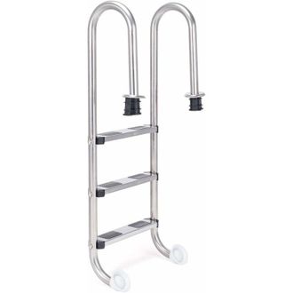Costway Costway Escalera De Piscina De 3 Pelda&ntilde;os 132 X 50 X 26cm Acero Inoxidable Escalera De Seguridad