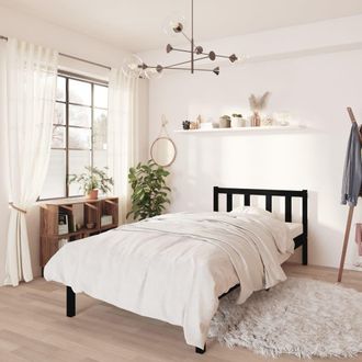 vidaXL Estructura De Cama Individual Peque&ntilde;a Sin Colch&oacute;n Madera Negro Vidaxl