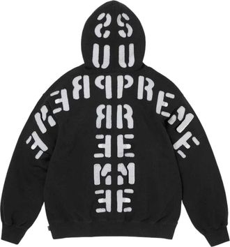 SUPREME FW26 Mirrored Appliqu&eacute; Hooded Sweatshirt Black SUP-FW26-097-BLK