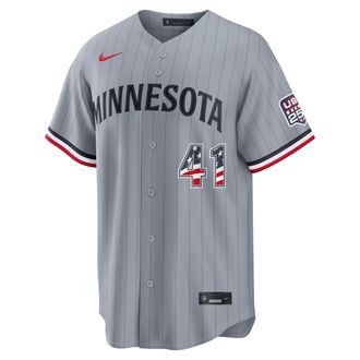 Nike Joe Ryan Minnesota Twins USA 250 Nike Mens MLB Stadium Jersey in Grey | RE260MIDAJW-3TY
