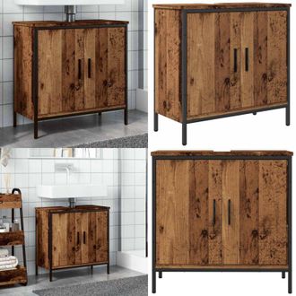 vidaXL Mobile Sottolavabo Legno Antico 60x30x60 cm Legno Multistrato - Mobile per lavabo - Mobile in legno