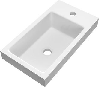 Marcel Breuer Solar Medium opbouw fontein 40 met 1 kraangat en links/rechts te plaatsen mineraalmarmer mat wit