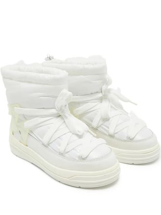 Moncler Stivali da neve con inserto in pelle - Bianco