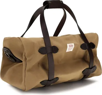 Filson Mens Small Rugged Twill Travel Bag Tan Cotton Shoulder Suitcases