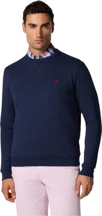 Brooks Brothers Golden Fleece Embroidery Crewneck Sweatshirt - Heren - Sweatshirts - Blauw - M - Katoen - Hoodies & sweatvesten