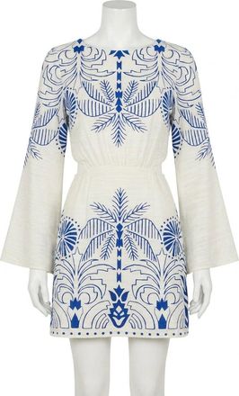 Z Supply Tahina Airy Palm Mini Dress In Nautical Cobalt Blue