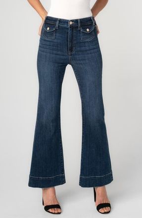 Liverpool L.A. Hannah Mini Patch Pocket Flare Jeans in Moon Light at Nordstrom, Size 10P