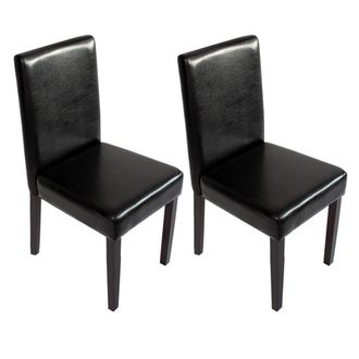 Hhg Nunca Usado] Juego De 2 Sillas De Comedor Silla De Cocina Littau, Polipiel, Negra, Patas Oscuras