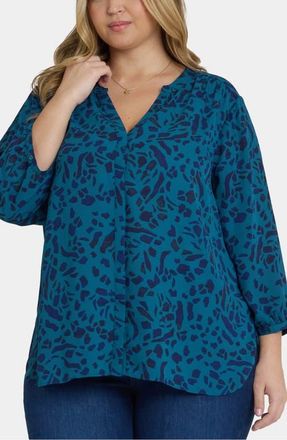 NYDJ Pintuck Top in Jardin Atlantique at Nordstrom, Size 4X