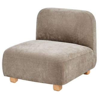 Beliani Sill&oacute;n Modular De Tela Asiento 1 Plaza Patas De Madera Repelente Al Agua Moderno Beige Amli