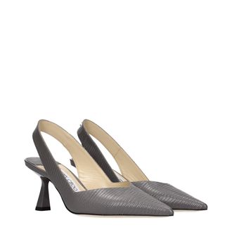 Jimmy Choo London Leather Slingback Pump - Gray