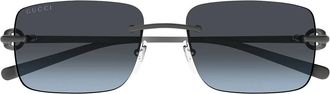 Gucci Sunglasses Gg1703 S 006 Ruthenium/Blue Unisex