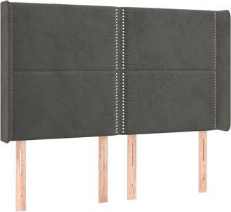 vidaXL Cabecero Con Led De Terciopelo Gris Oscuro 147x16x118/128 Cm Vidaxl