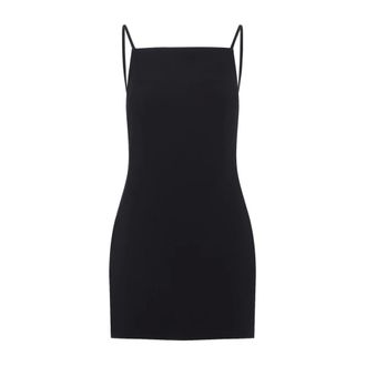 Givenchy Kleedjes, Dames, Zwart, S, Sliced Mini Jurk in Cr&ecirc;pe Cady