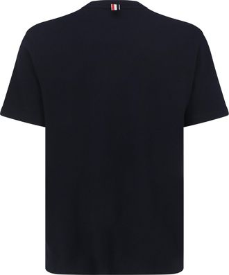 Thom Browne Mens Cotton T-Shirt Navy T-Shirts And Polos
