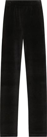 Dolce & Gabbana Cotton Chenille Jogging Pants met DG Logo - Dames - Straight fit broeken - Zwart - L - Katoen - Broeken