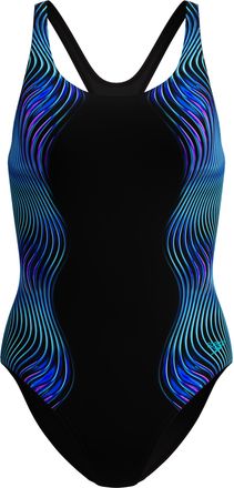 Speedo Badeanzug SPEEDO ENG PRINT MEDALIST, Damen, Gr. 36, N-Gr, blk, Obermaterial: 100% Polyester, Badeanz&uuml;ge Badeanzug