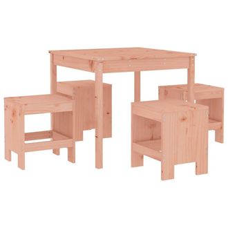 Berkfield Home 5 Piece Garden Dining Set Solid Wood Douglas in Light Tan