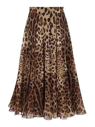 Dolce & Gabbana Printed Chiffon Circle Skirt