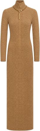 Elisabetta Franchi Gebreide Jurken - Dames - Kleedjes - Beige - S - Kleedjes