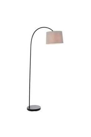 Netlighting Carlson 1 Light Floor Light Matt Black & Light Grey Cotton Mix E27