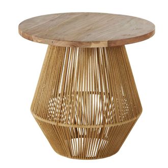 Maisons du monde Mesa auxiliar de madera de acacia y cuerda de yute