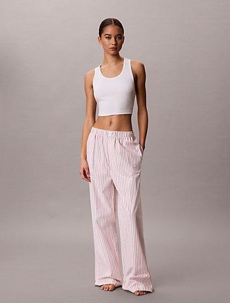 Calvin Klein Pantal&oacute;n de pijama de popel&iacute;n de algod&oacute;n