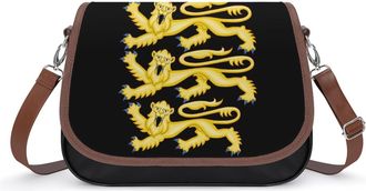 Generic Three Lions Coat of Arms Small Womens Crossbody Bags Shoulder Handbag with Adjustable Strap for Travel