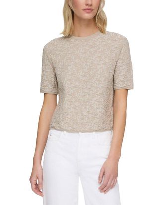 Lafayette 148 New York Textured Jacquard Crew Neck Sweater