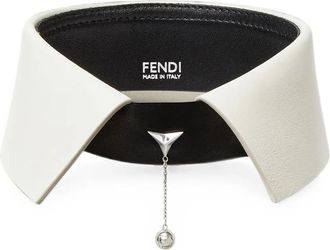 Fendi Logo-pendant Leather Collar