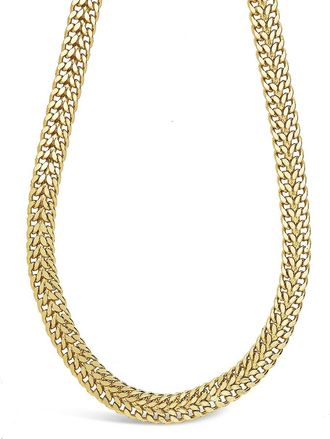Sterling Forever Flat Link Chain Necklace [Gold]
