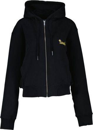 3.Paradis Womens Peter Pan Embroidered Cotton Hoodie Black