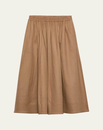 Prada Camel Wool Circle Midi Skirt