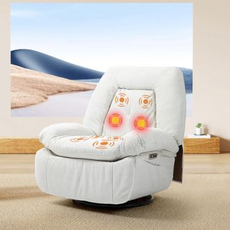 OEM Sill&oacute;n De Masaje El&eacute;ctrico Relajante Con Calefacci&oacute;n Por Vibraci&oacute;n, Funci&oacute;n Giratoria, Conectores Tipo C Y Usb, 1 Bolsillo Lateral, Reclinable Para Ve