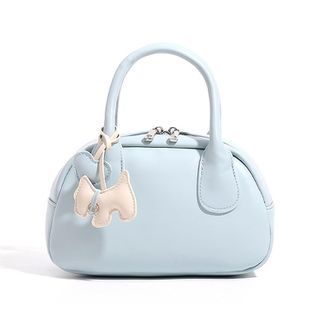 Generic PU Leather Handbag with Adjustable Strap Pillow Bag for Women Daily (Light Blue)
