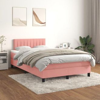 vidaXL Vidaxl - Cama Box Spring Con Colch&oacute;n Terciopelo Rosa 120x200 Cm